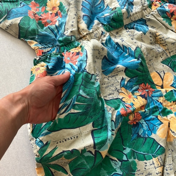 Addition-Elle Vintage Tropical Print Cotton Romper (20W) - Picture 13 of 15